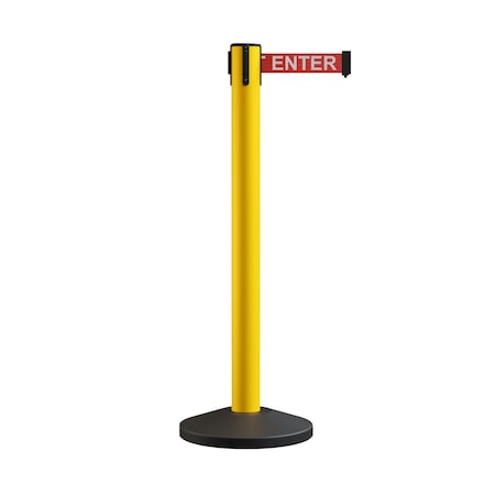 Stanchion Belt Barrier Yellow Post 16ft.R. Caution Belt